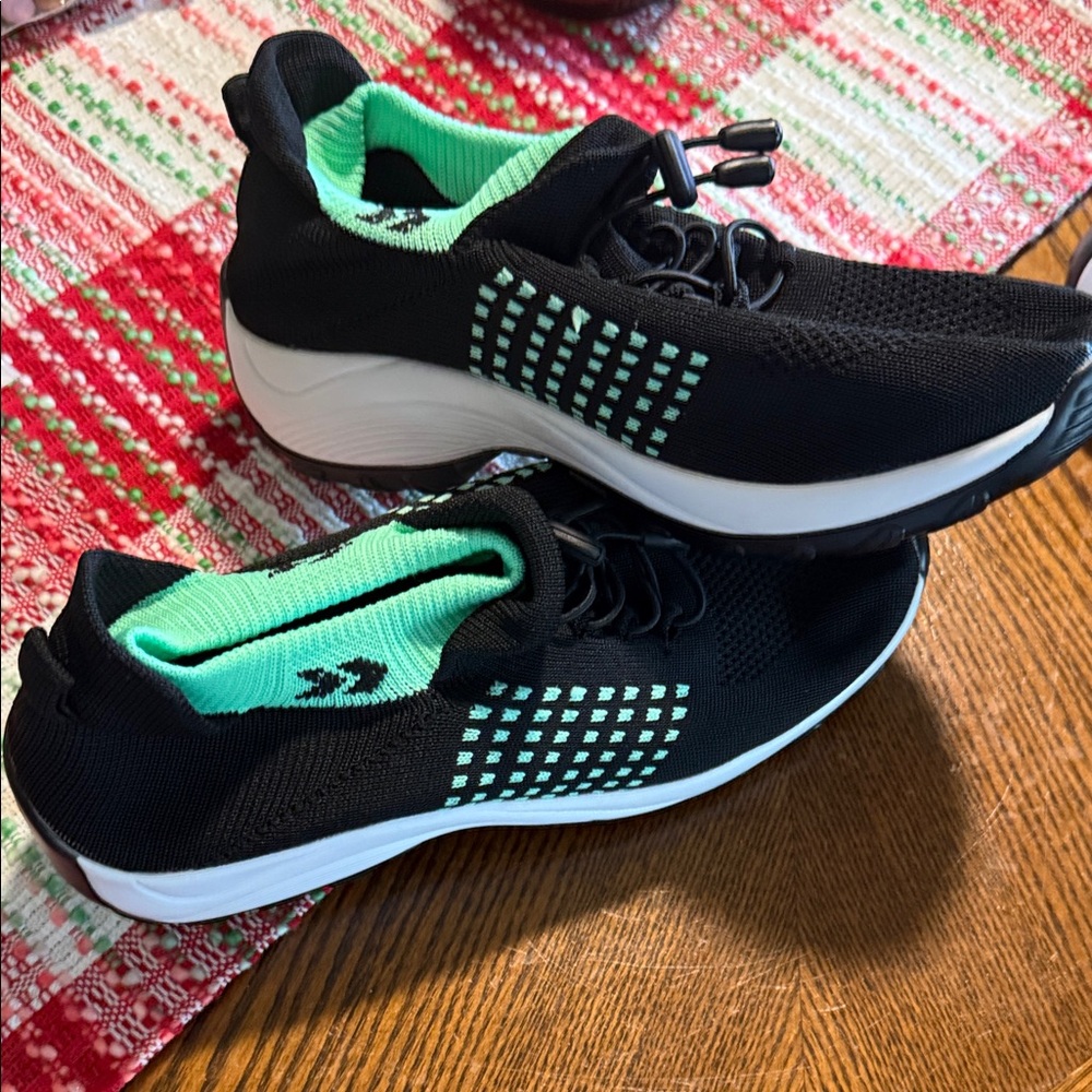 Black and Green Athletic Sneakers